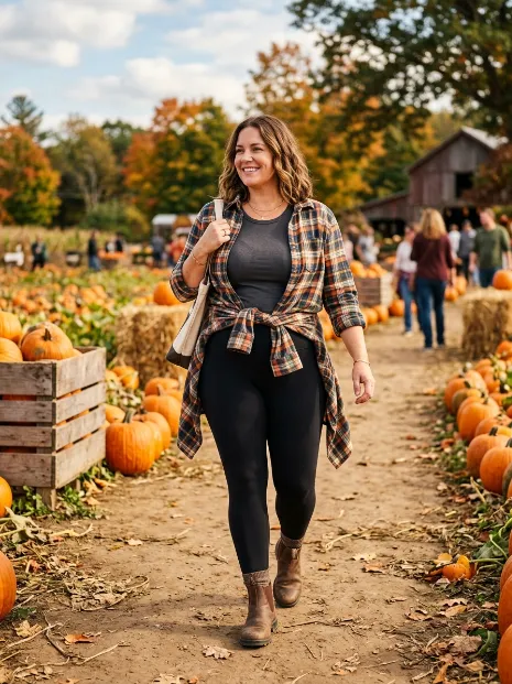7. Flannel Shirt Tied at the Waist