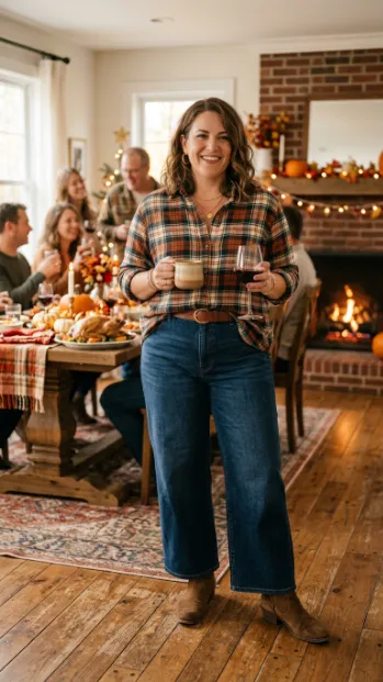 3. Flannel Shirt and Dark Denim