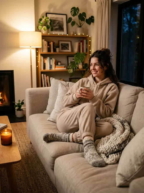 28. Fleece Joggers with a Cropped Hoodie