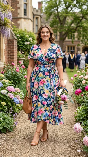 19. Floral Print Wrap Dress
