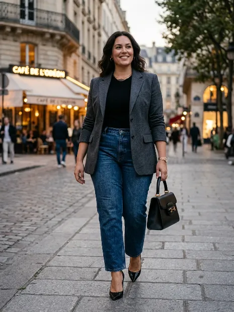 7. High Rise Jeans With A Blazer