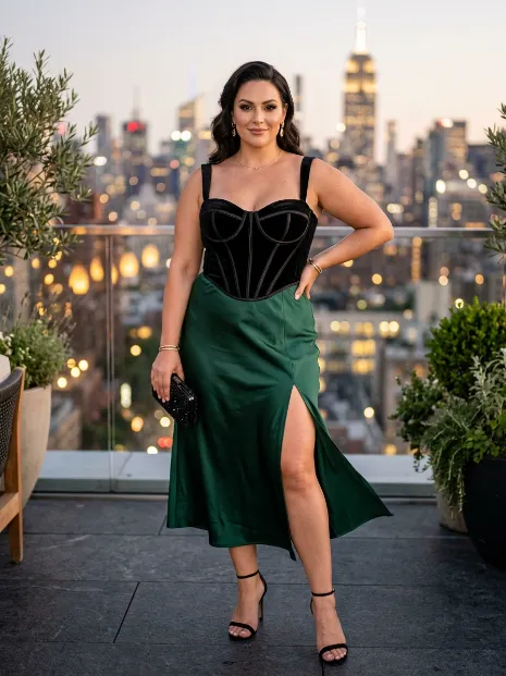 15. High Slit Skirt With A Corset Top