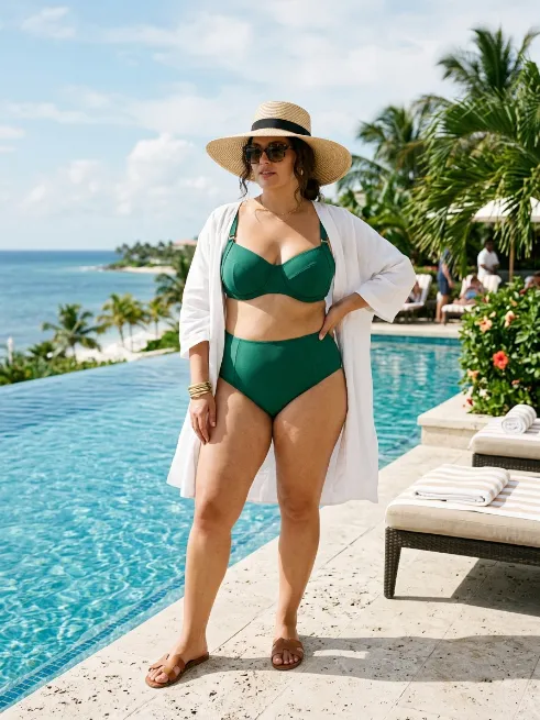 2. High Waisted Swim Bottoms With a Structured Top