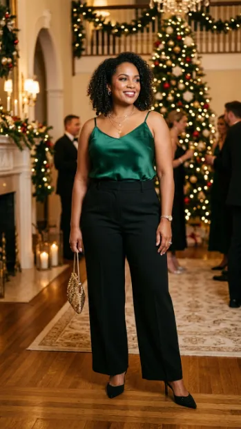 12. High Waisted Trousers with a Silk Camisole