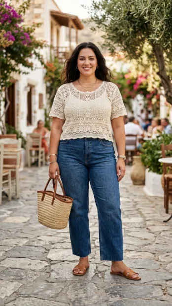 20. Jeans With A Crochet Top