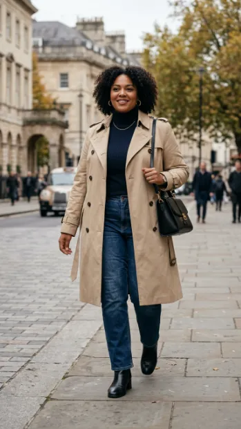 19. Jeans With A Turtleneck And Trench Coat