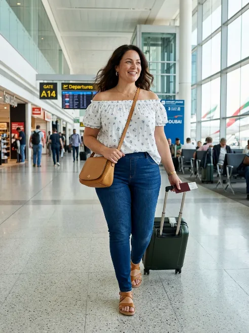 9. Jeggings With an Off Shoulder Top