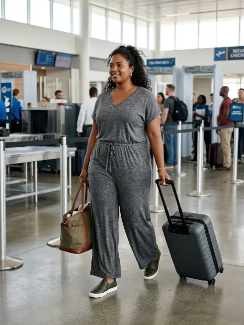 14. Jersey Knit Jumpsuit With Slip On Shoes