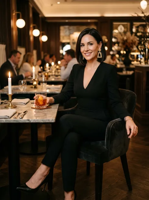 17. Jumpsuit with Statement Earrings