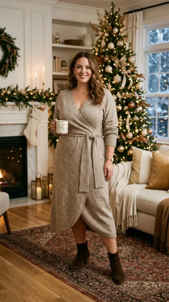 5. Knit Wrap Dress