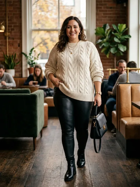 5. Leather Leggings and Chelsea Boots
