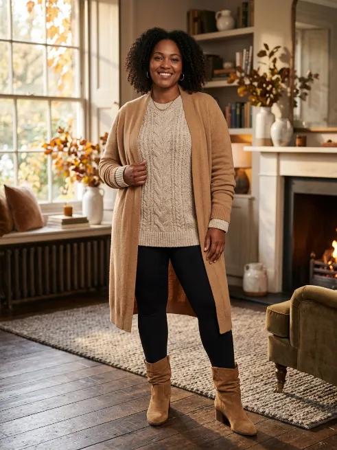 1. Leggings, Oversized Sweater, and Ankle Boots