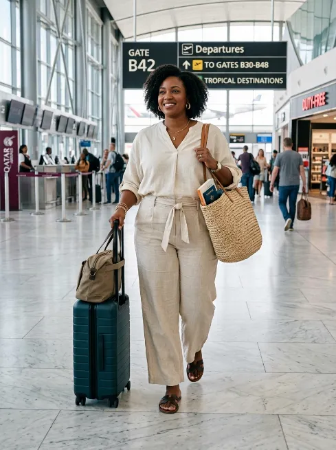 24. Linen Pants With a Breezy Blouse