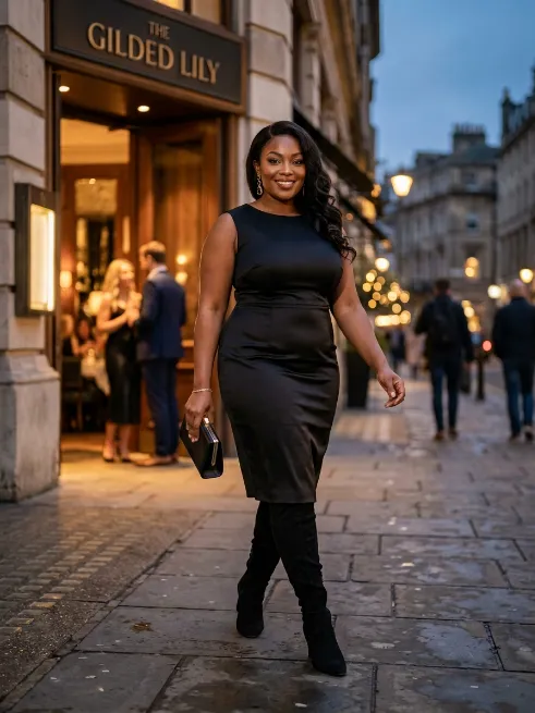 10. Little Black Dress with Over the Knee Boots