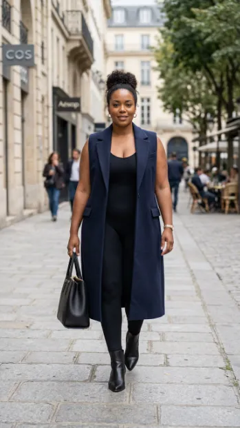 18. Long Vest Over a Bodysuit