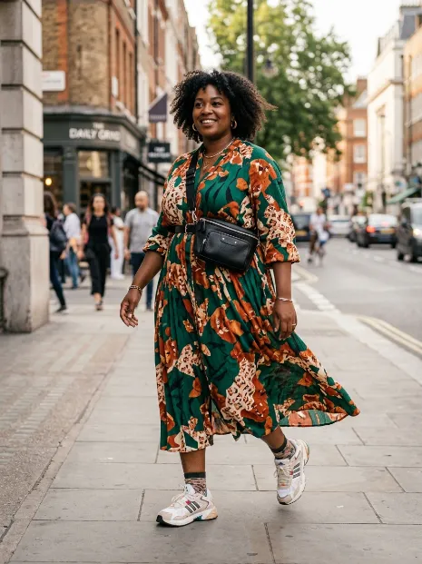 15. Midi Dress With a Fanny Pack or Belt Bag