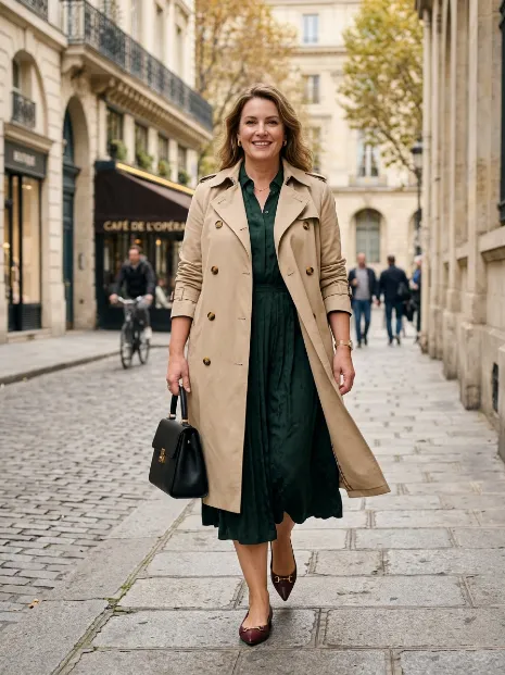 14. Midi Dress With a Trench Coat