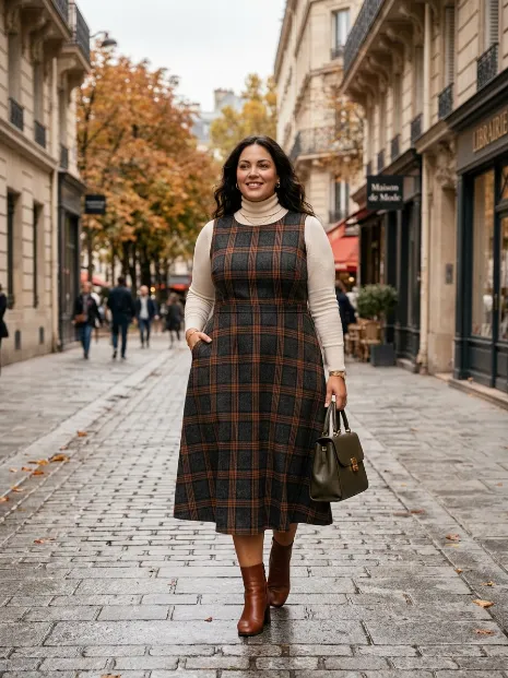 16. Midi Dress With a Turtleneck Underneath