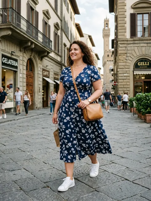 6. Midi Sundress With Sneakers