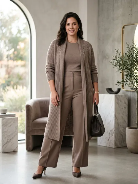 10. Monochrome Cardigan Set