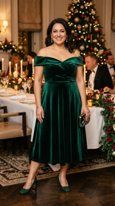 17. Off the Shoulder Midi Dress