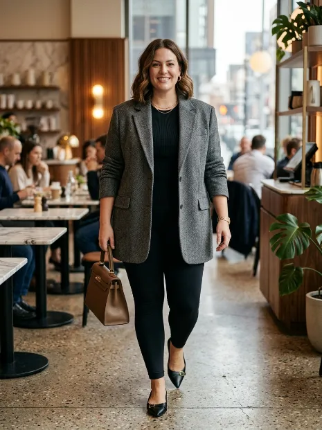 1. Oversized Blazer and Leggings