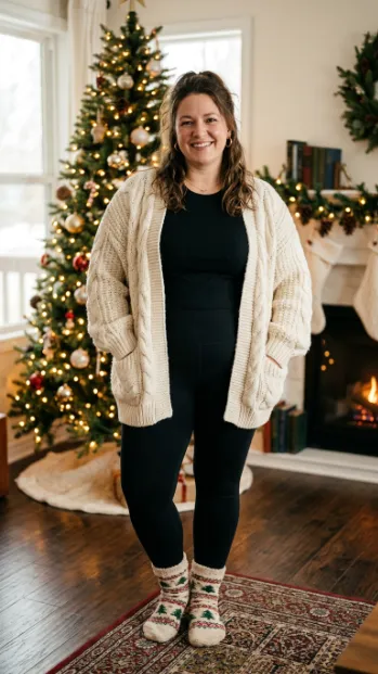 1. Oversized Cardigan and Leggings