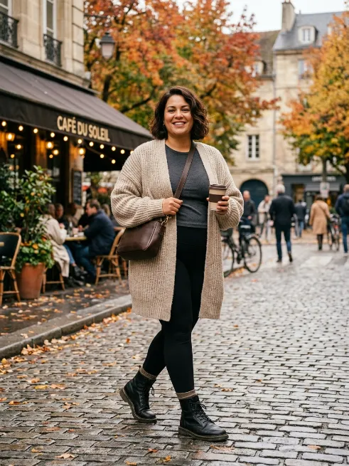 21. Oversized Cardigan and Leggings