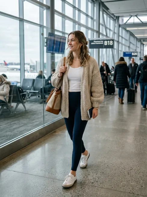 23. Oversized Cardigan with Leggings