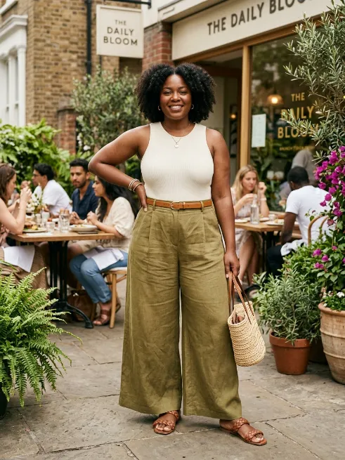 15. Palazzo Pants With A Tucked Bodysuit