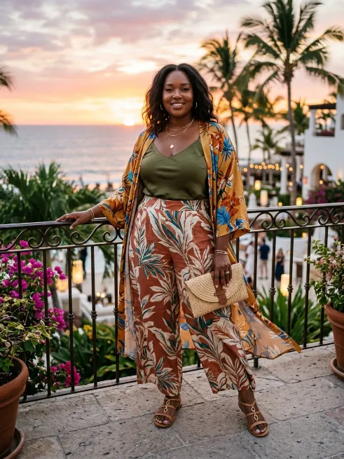 14. Palazzo Pants With a Fitted Camisole