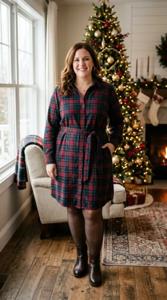 24. Plaid Shirt Dress