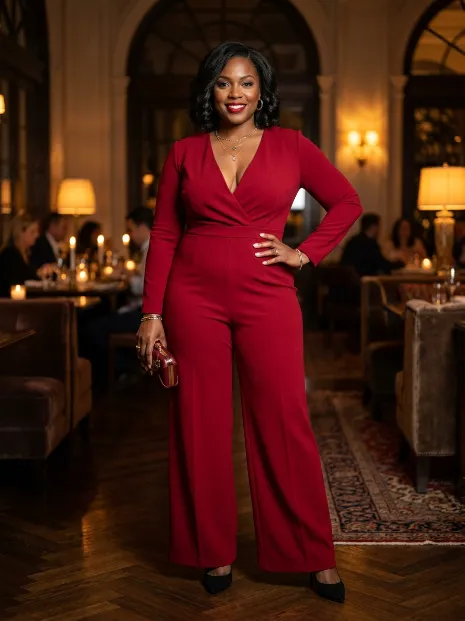 17. Plunging Neckline Jumpsuit