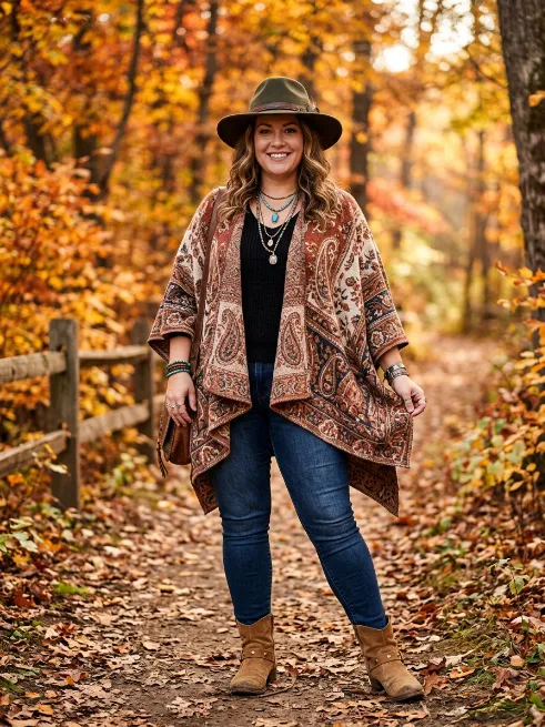 18. Poncho over skinny jeans