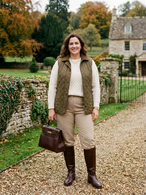 22. Quilted Vest Over A Sweater