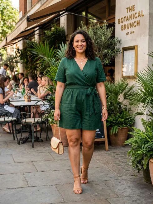 20. Romper With Ankle Strap Sandals
