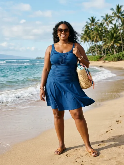 4. Ruched Swim Dress