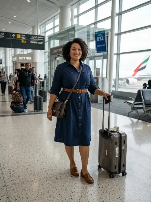 15. Shirt Dress With a Belt and Flats