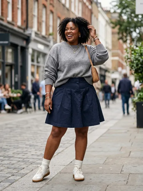 4. Skater Skirt with a Sweatshirt
