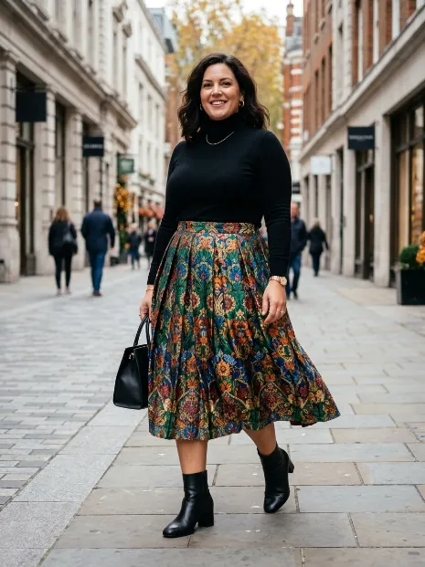 25. Statement Skirt With A Black Turtleneck