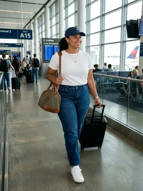 6. Straight Leg Jeans With a Basic White Tee