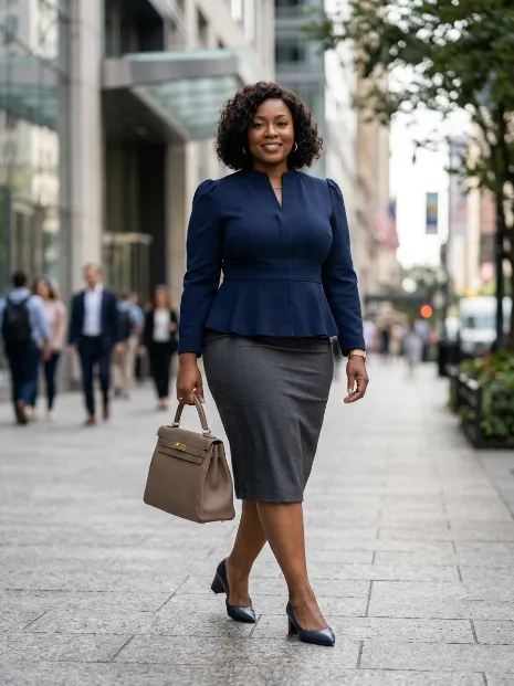 10. Straight Skirt with a Structured Top