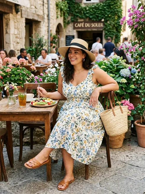 17. Sundress With A Straw Hat