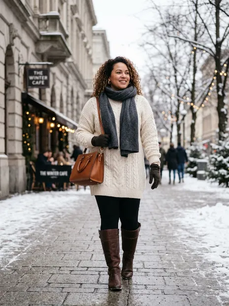6. Sweater Dress Over Leggings