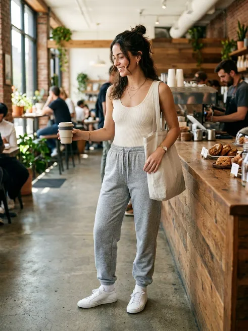 12. Sweatpants and a Fitted Bodysuit