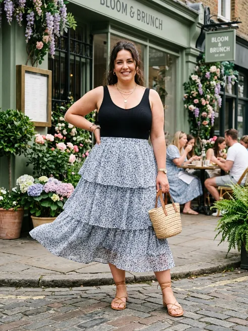 8. Tiered Skirt With A Fitted Bodysuit