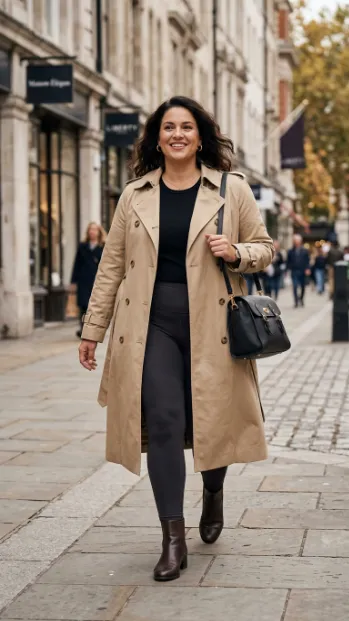 20. Trench Coat Over Leggings