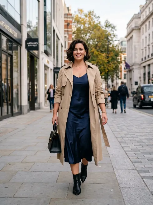 11. Trench Coat Over a Slip Dress
