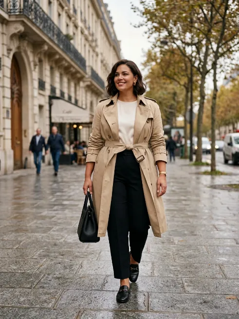 23. Trench Coat With A Belt Cinched