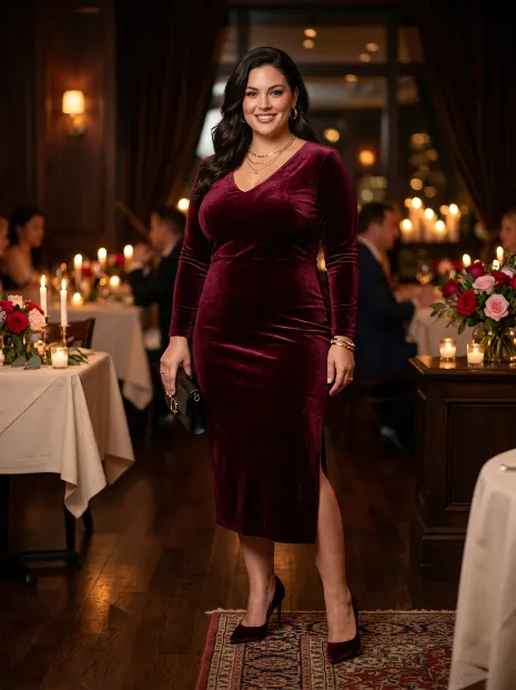 6. Velvet Bodycon Dress